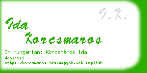 ida korcsmaros business card